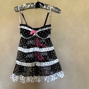 Victoria's Secret Black and White Polka Dot Chemise. Potential Halloween Costume